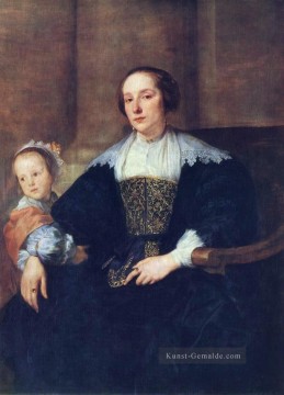  maler - die Frau und die Tochter von Colyn de Nole Barock Hofmaler Anthony van Dyck